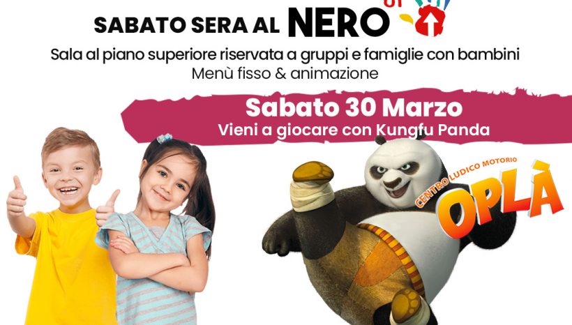 Sabato 30 Marzo Cena al NeroUp per gruppi e famiglie con bambini