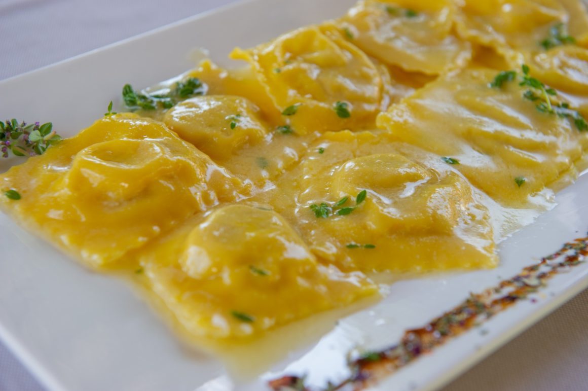 ristorante tradizionale nero balsamico modena sea bass stuffed ravioli