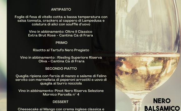 CENA DEGUSTAZIONE MERCOLEDI 21 LUGLIO