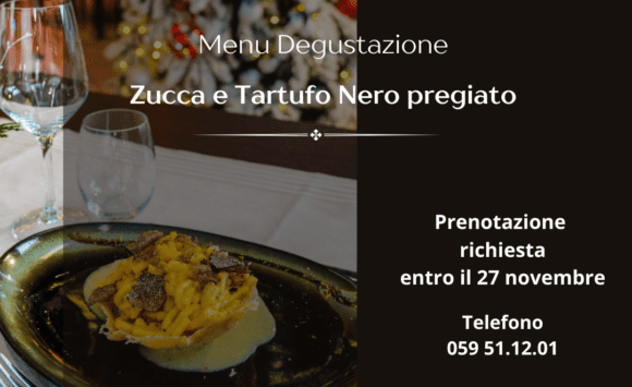 Menu Degustazione Zucca e Tartufo Nero Pregiato, mercoledì 29 novembre